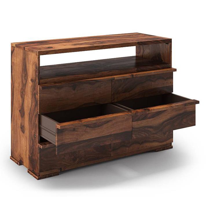 Ohio Solid Wood Chest of 6 Drawers in Teak Finish