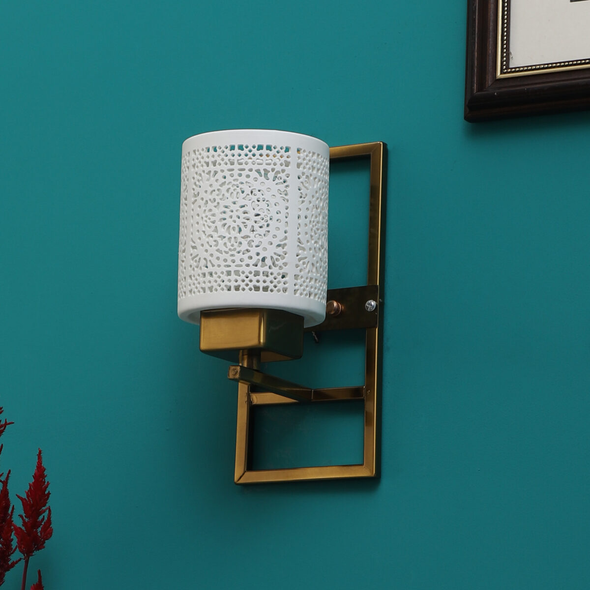 Eliante Modern Wall Lights Mild Steel & Glass Material Antique Gold & White Finish - Eliante