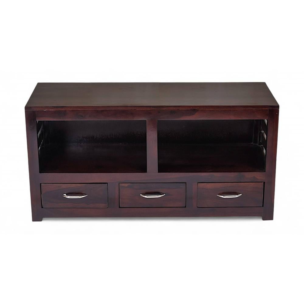 Allen Sheesham Wood Console Table in Dark Walnut Finish