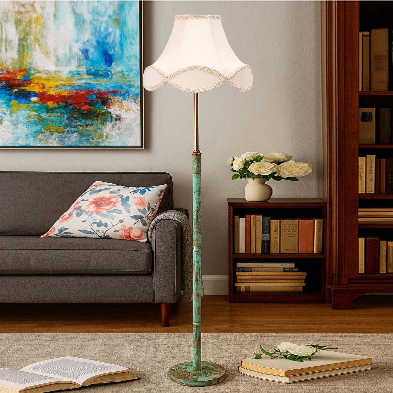 Devansh Wood & Metal Floor Lamp - Devansh