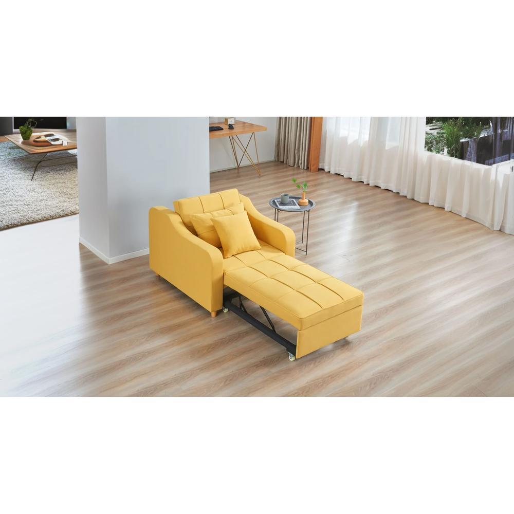 Alysha 1 Seater Sofa Cum Bed In Yellow Color