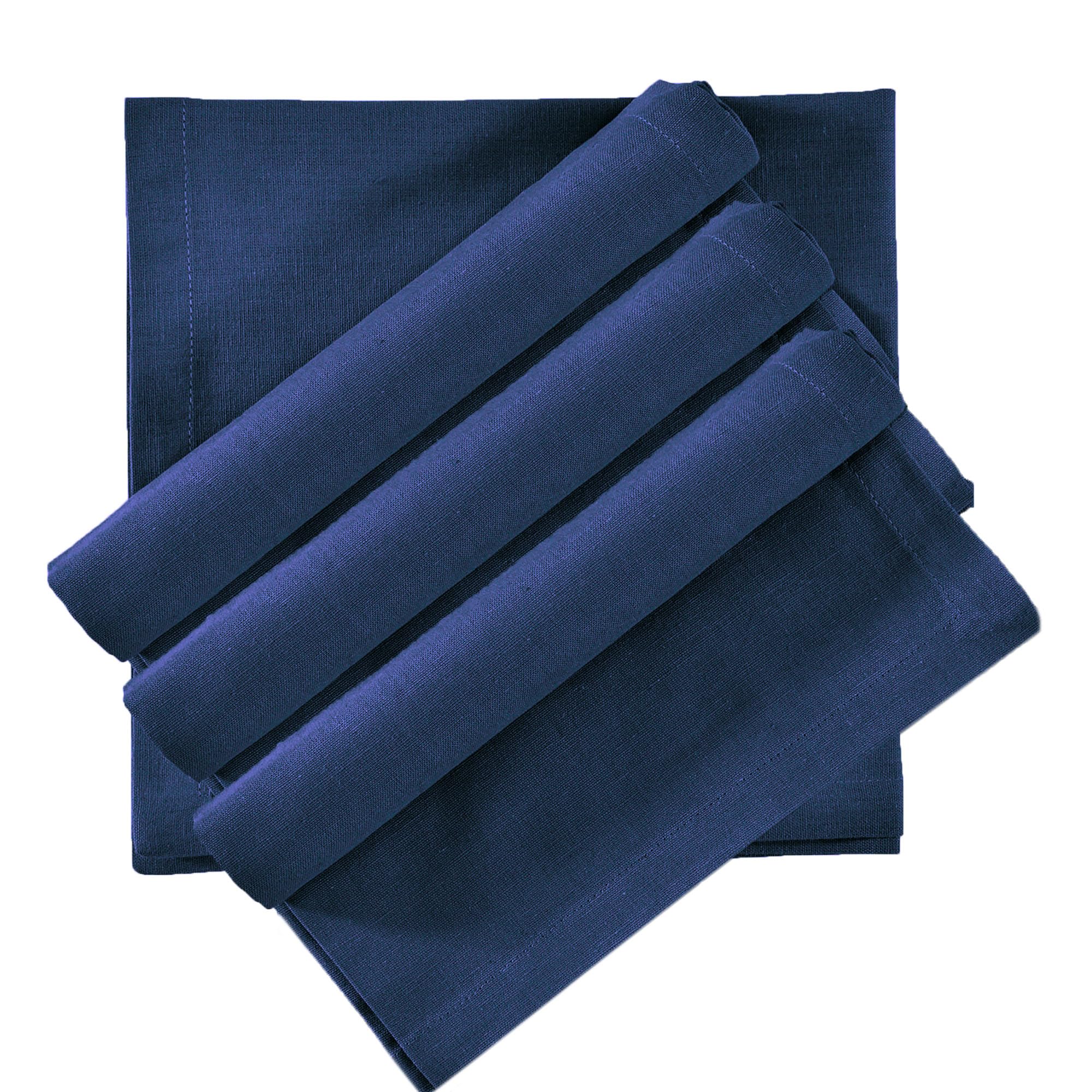 Luxe Home Cotton Kitchen Napkin for Dining Table and Kitchen Set of 4 (Navy Blue, 45x45 cm)