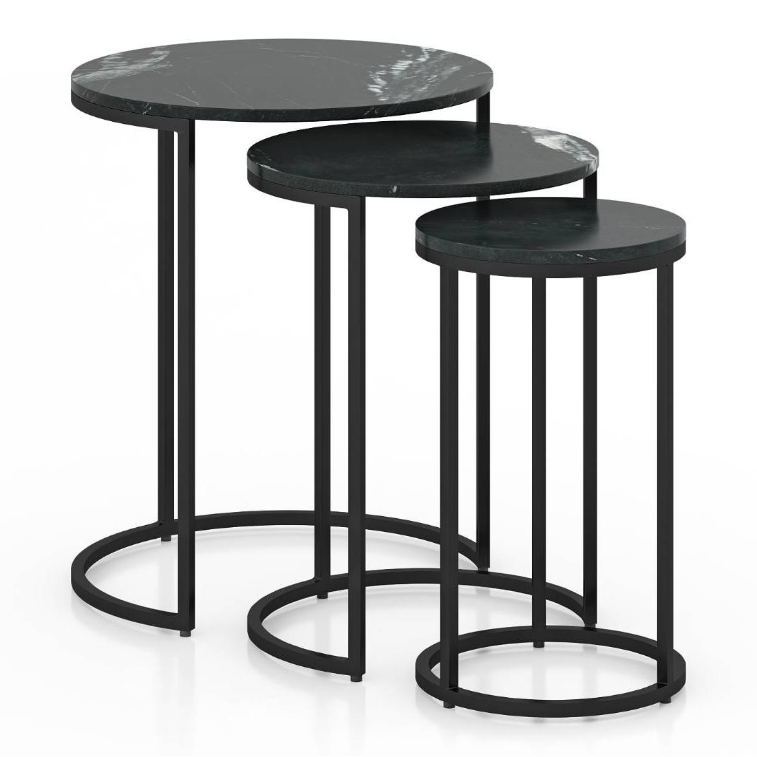 Livingston Metal Side Table in Black Finish