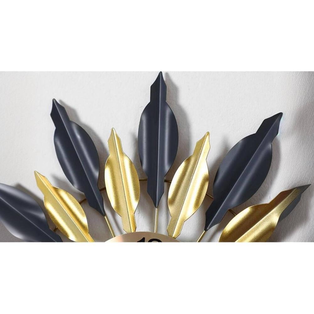 Black and Golden Designer Metal Wall Clock