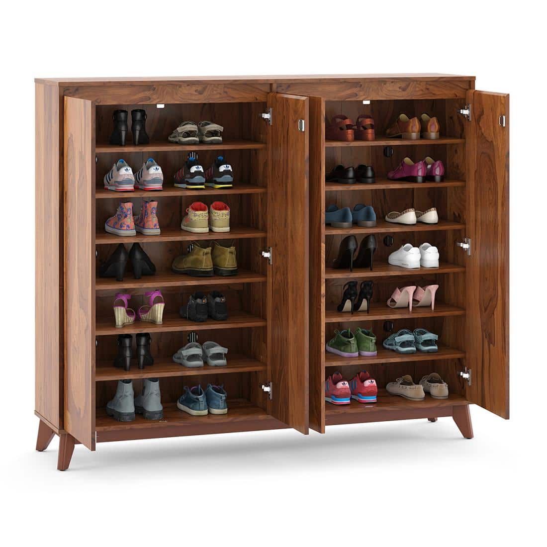Webster 48 Pair Shoe Rack in Sheesham Finish