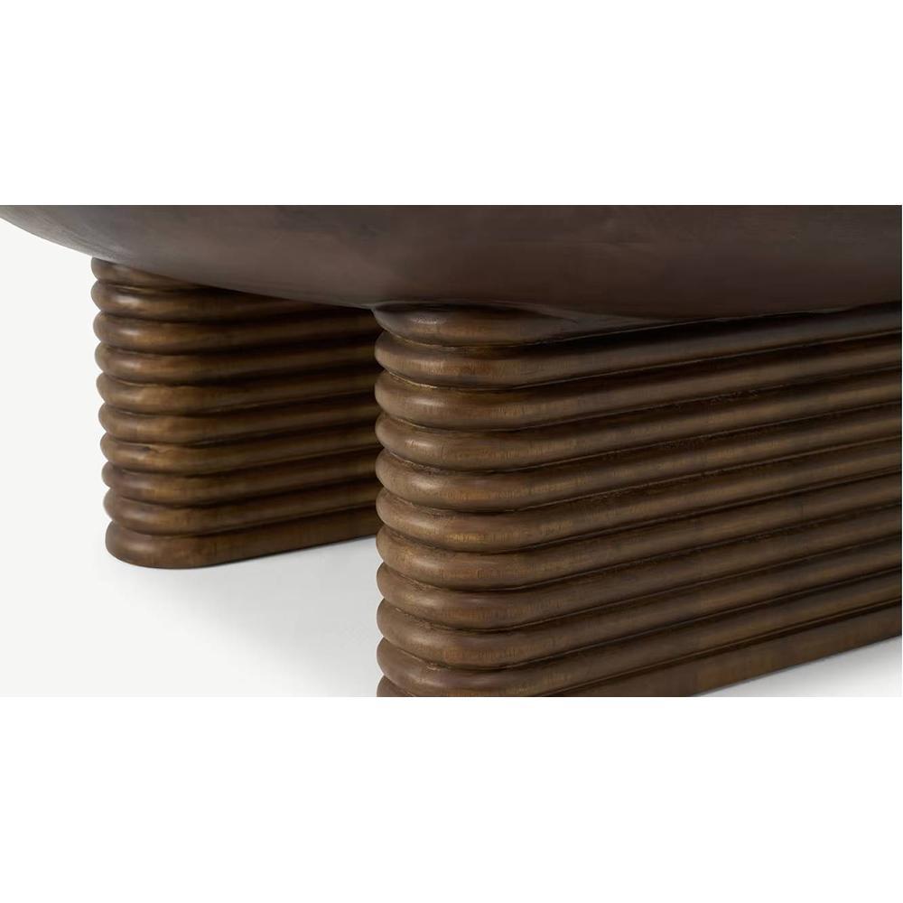 Ribbed Coffee Table Brown