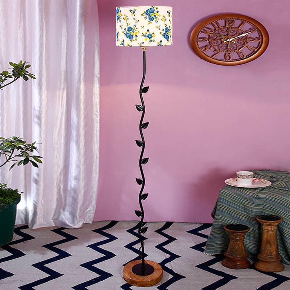 Femi Multicolour Cotton Shade Floor Lamp