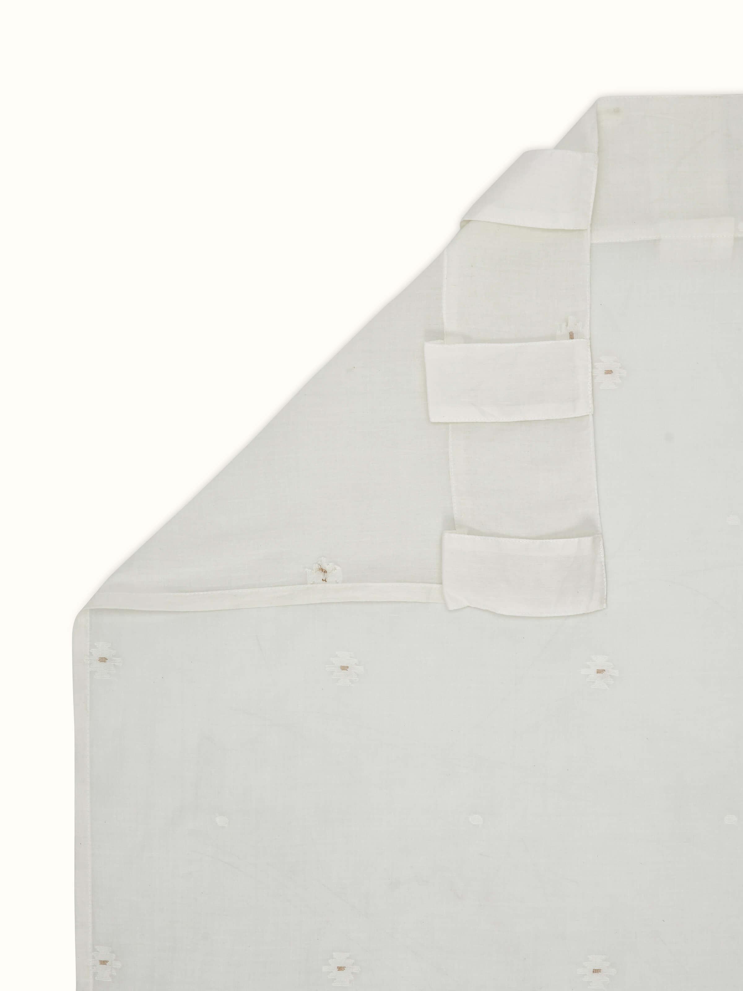 Kalpanama Ivory Buti Handloom Cotton Curtain (7 Ft)