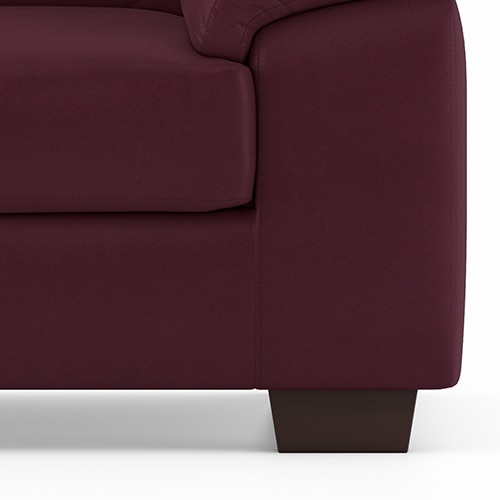 Esquel 1 Seater Leatherette Sofa in Burgundy Colour