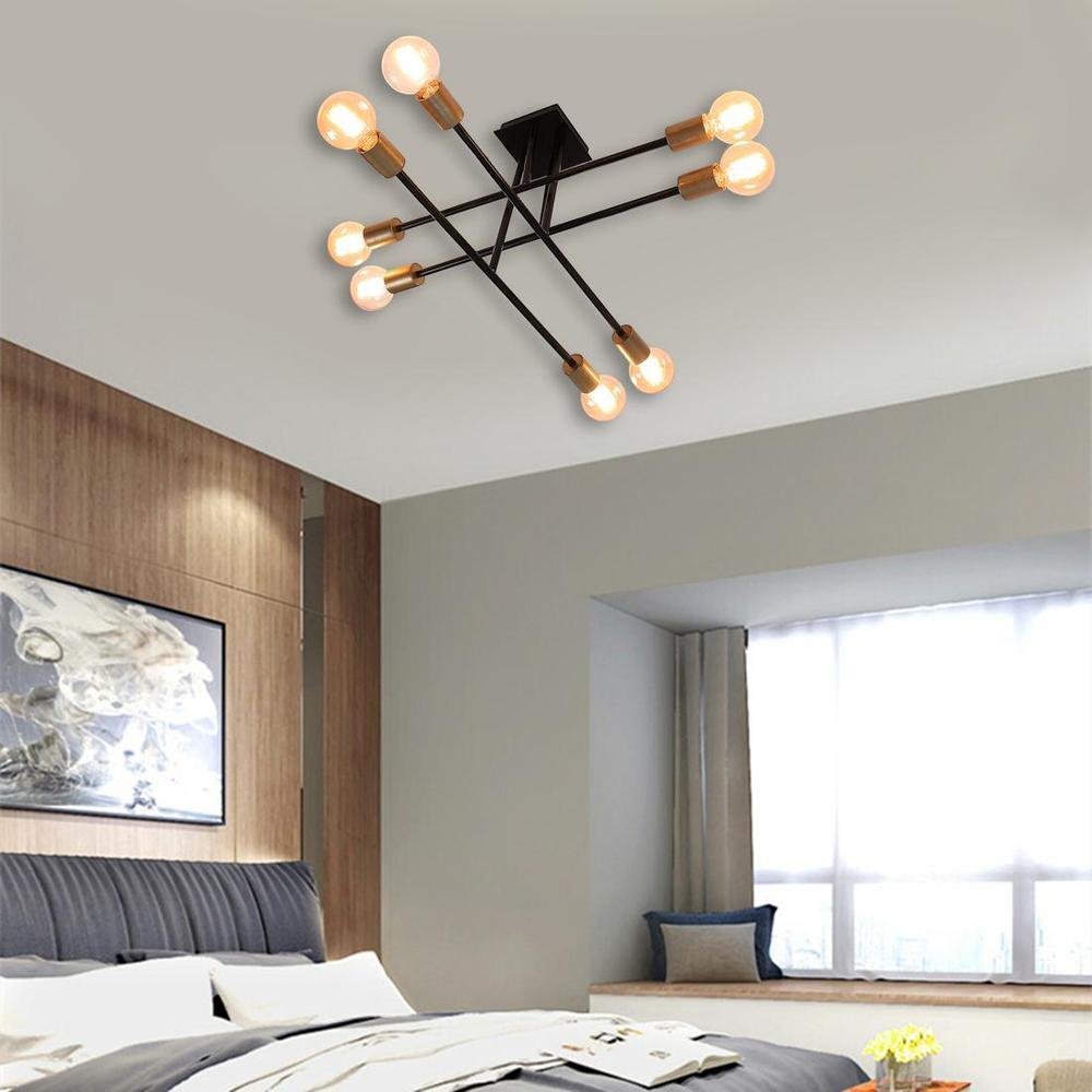 Eight Head Sputnik Black Mordern Chandelier