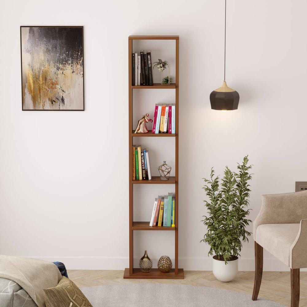 Walten Engineered Wood Bookshelf in Brown Maple