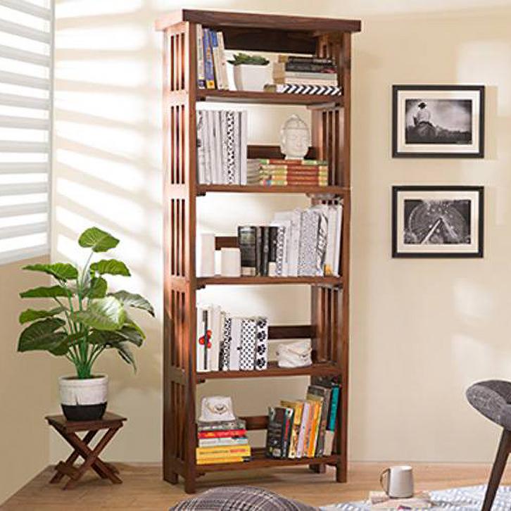 Rhodes Solid Wood Bookshelf in Teak Finish