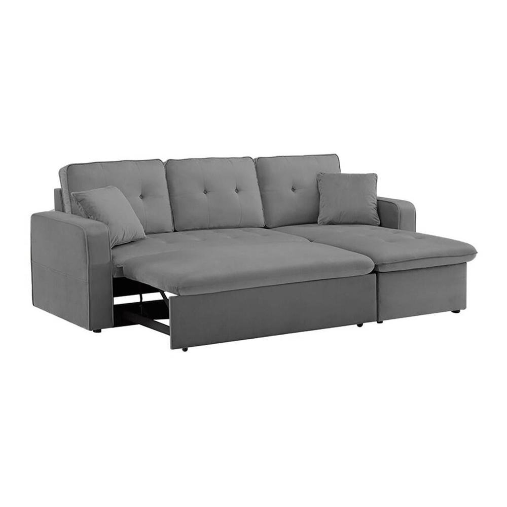 Universe Solid Wood Sofa cum Bed in Dark Grey