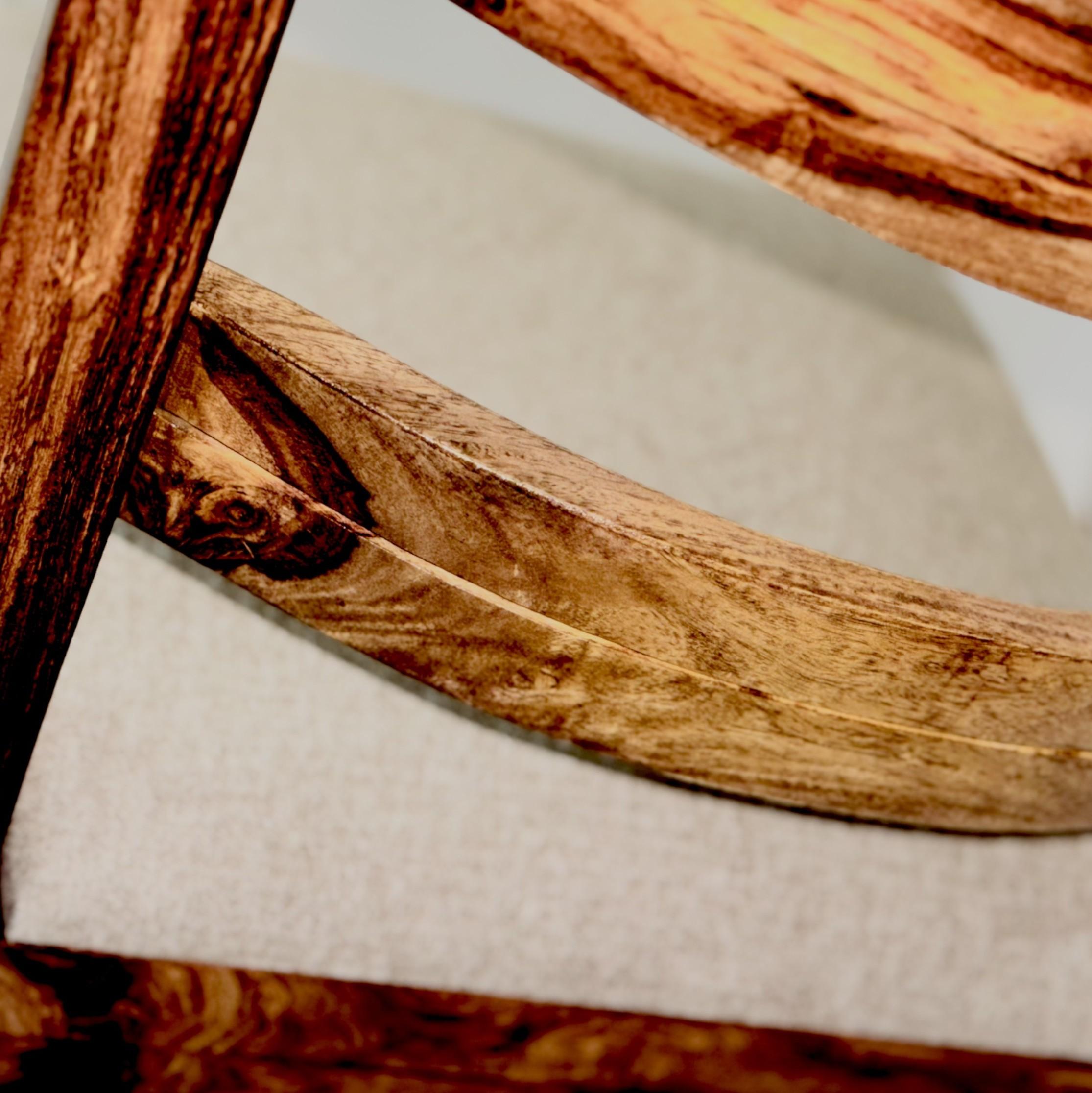 Newport Sheesham Wood   Set of 2 Dining Chairs in Jute Beige     TEAK FINISH