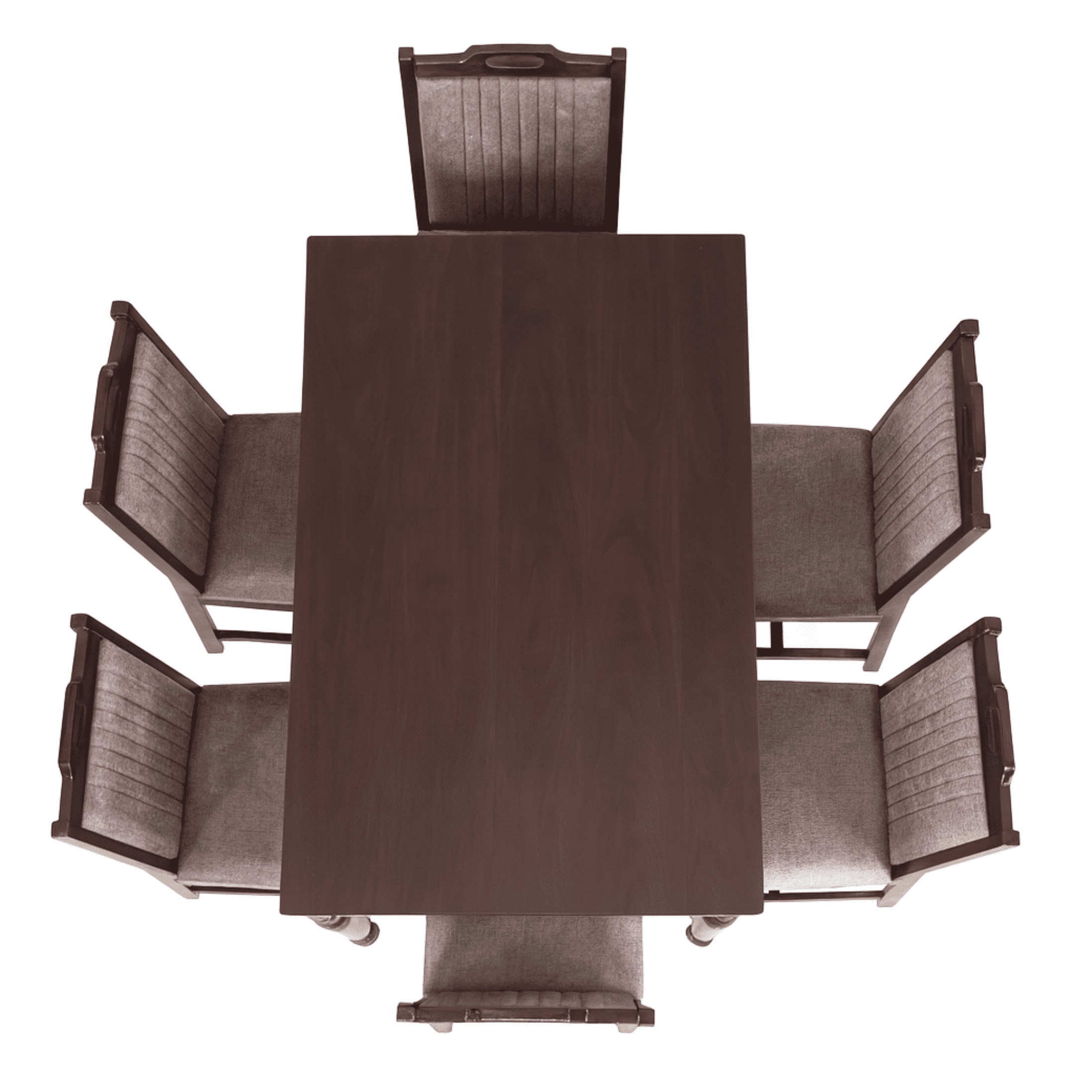 Globally Indian Compact Wooden 6 Seater Dining Table Set – Comfortable 6 Upholstered Seat and Back in Brown Sapphire