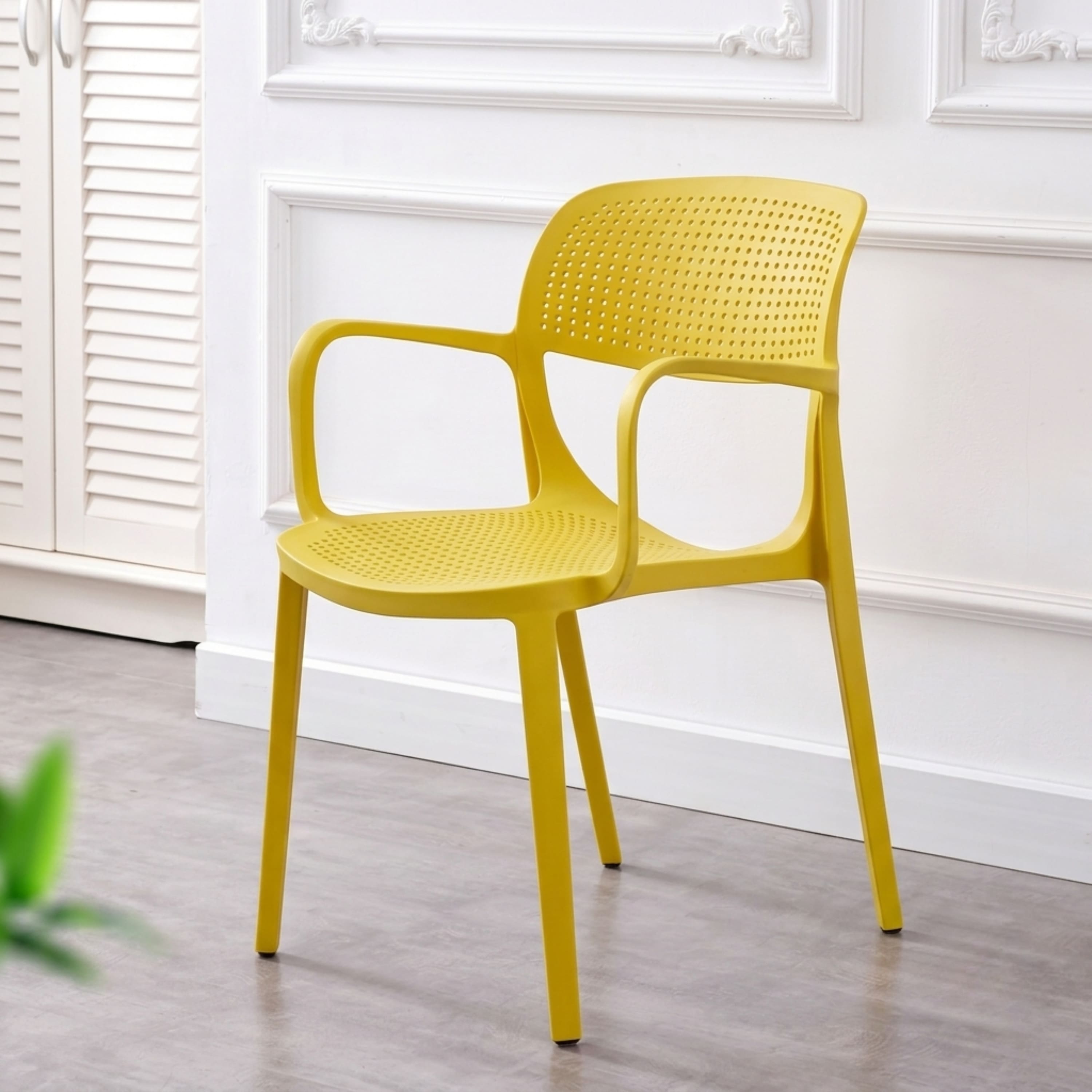 Kepler Brooks Vola Cafeteria Dining Chair in Yellow Colour