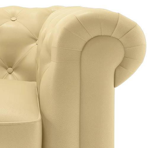 Winchester 2 Seater Leatherette Sofa in Cream Colour