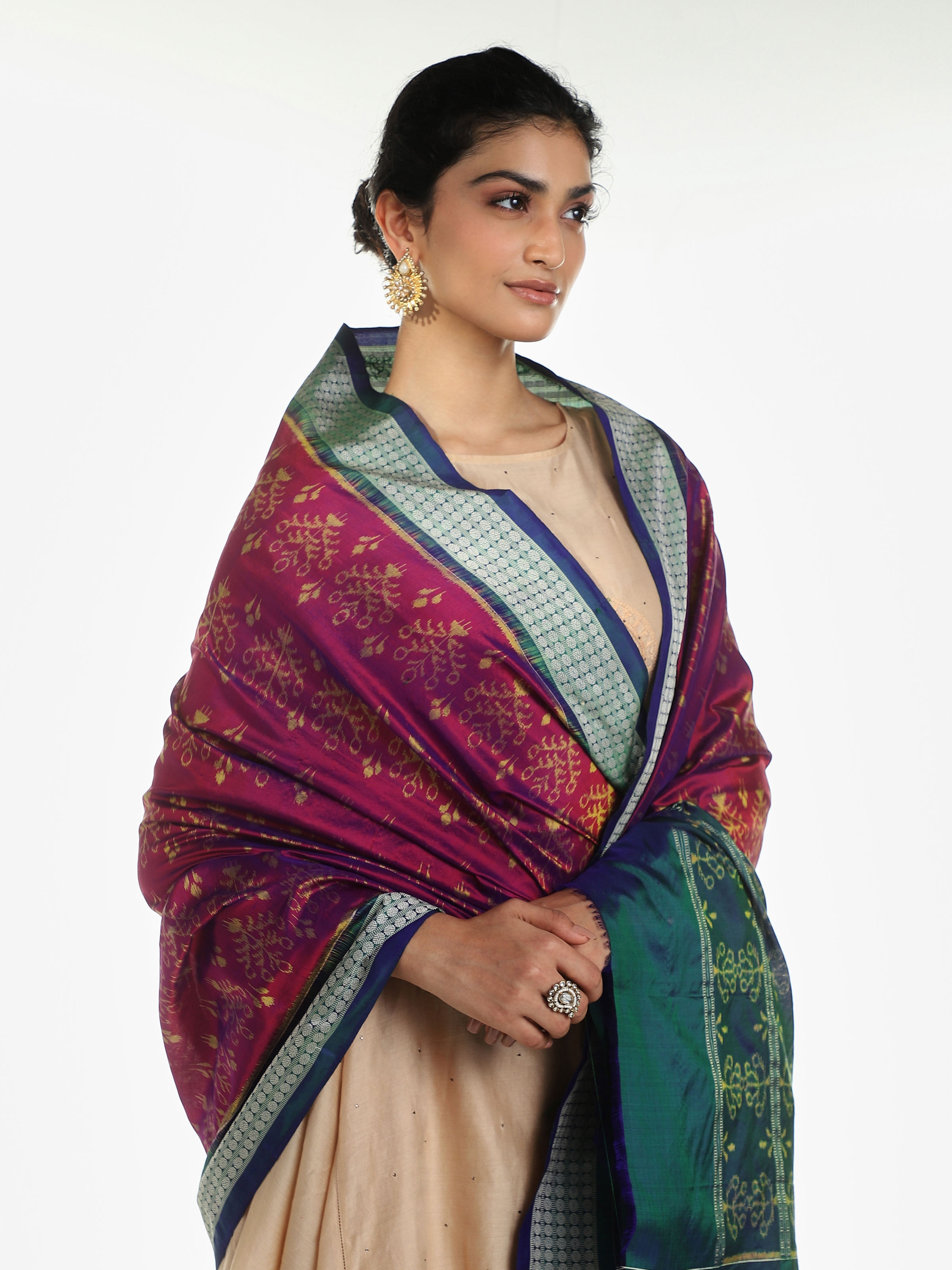 Pink Silk Odisha Ikat Dupatta