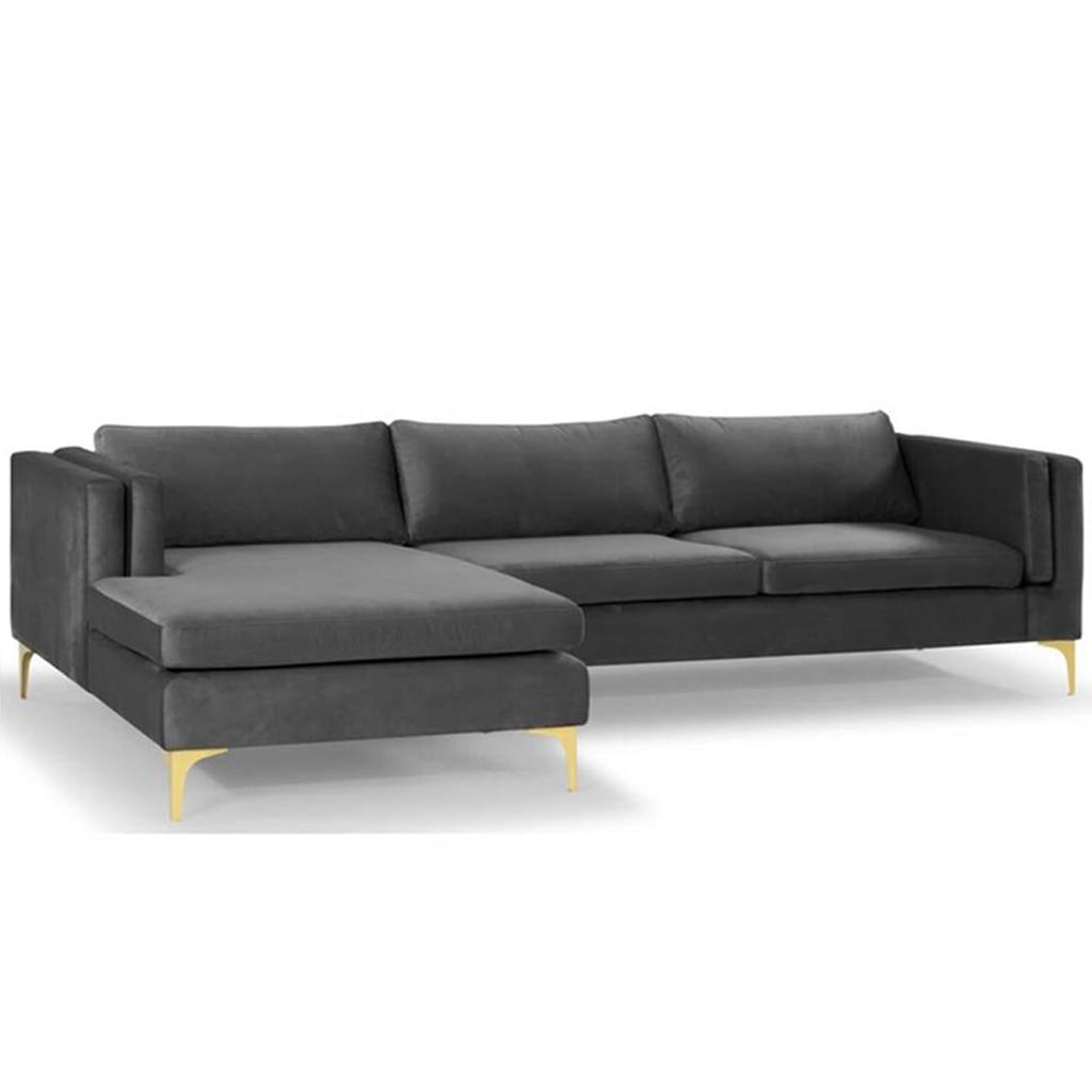 Brezza Sectional Fabric Sofa - Dark Grey