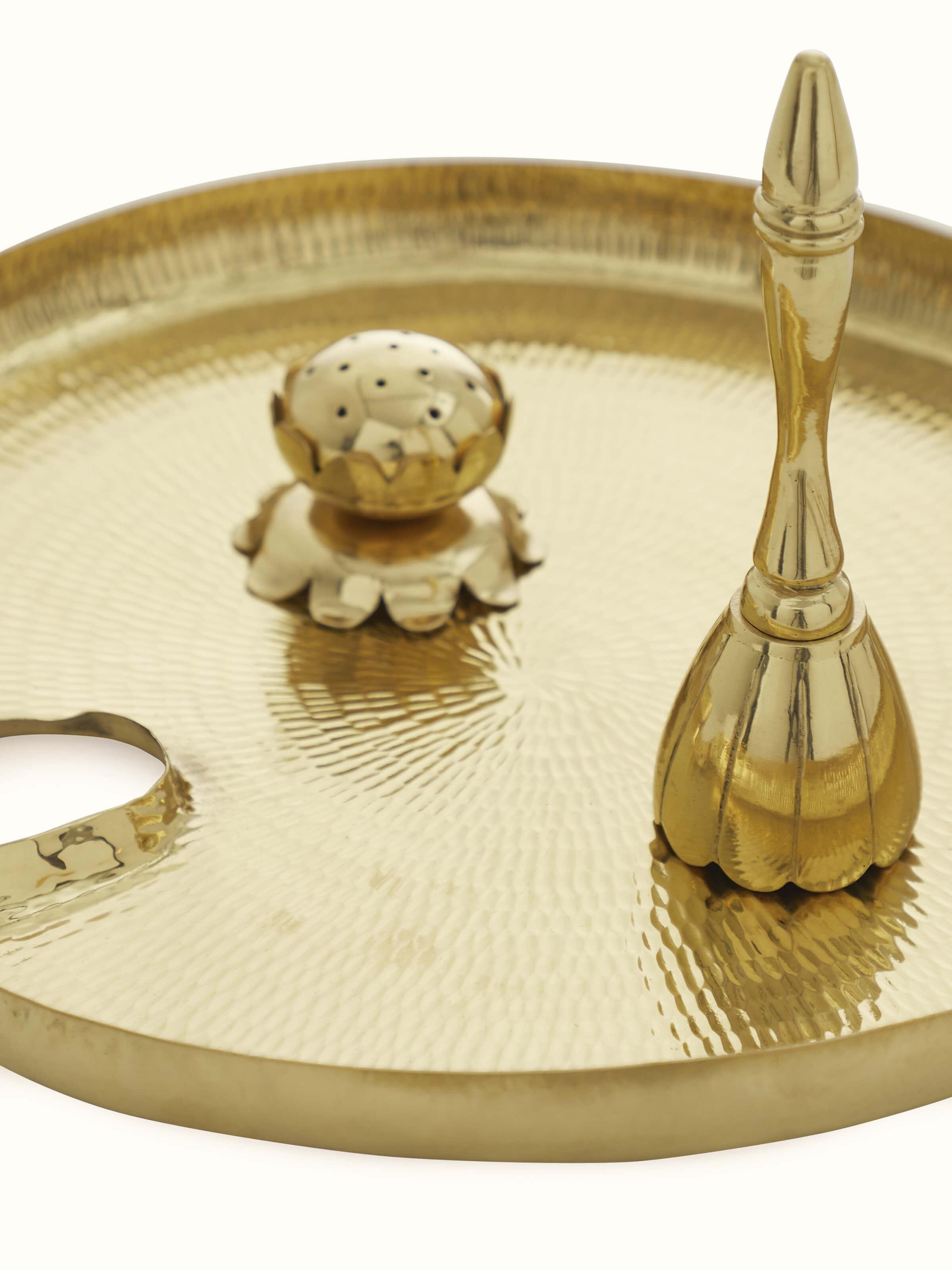 Brass Thathera Pooja Thali Set (3 Pcs)
