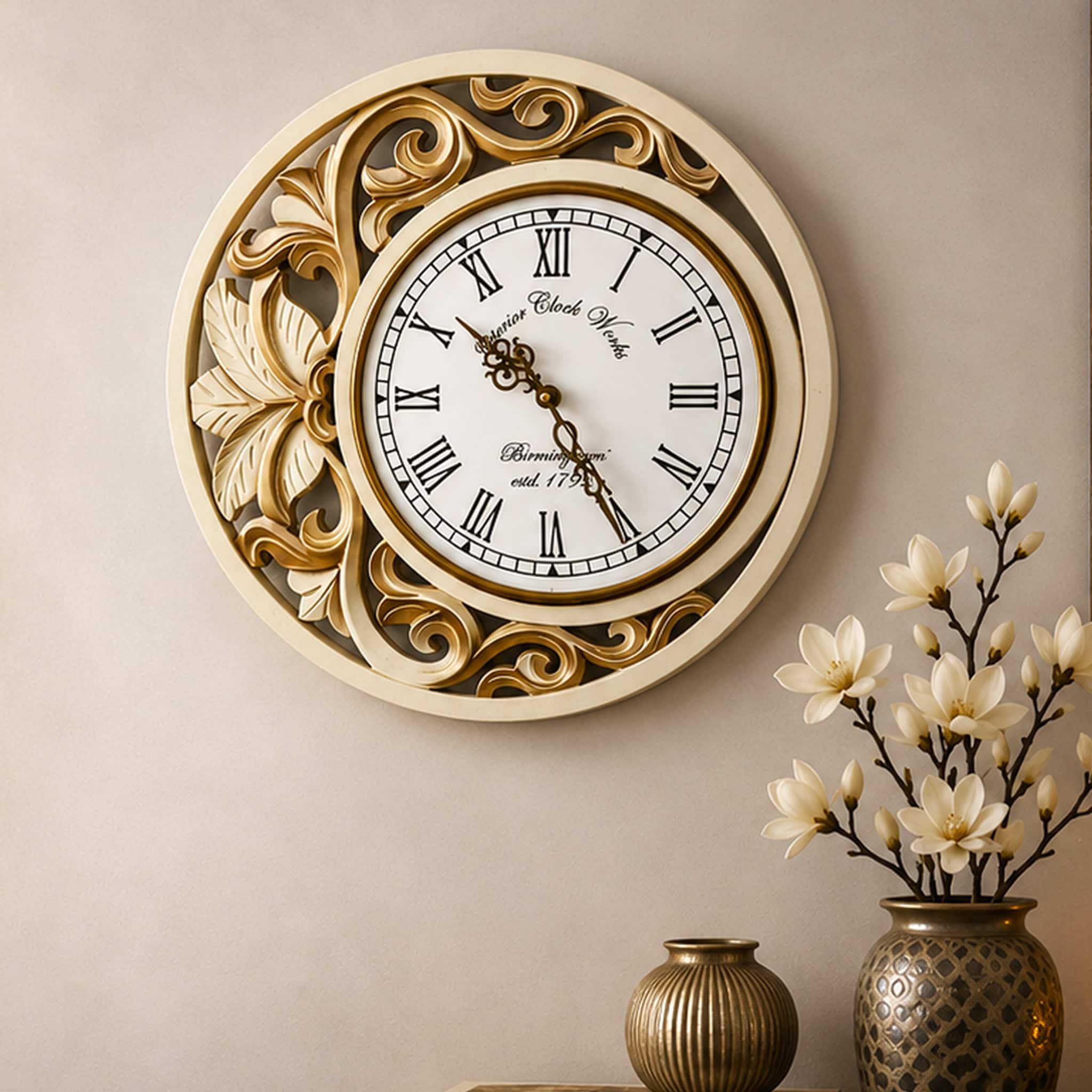 Blue Solid Wood Neel Chandra Wall Clock By DisooFashions - Disoo Fashions