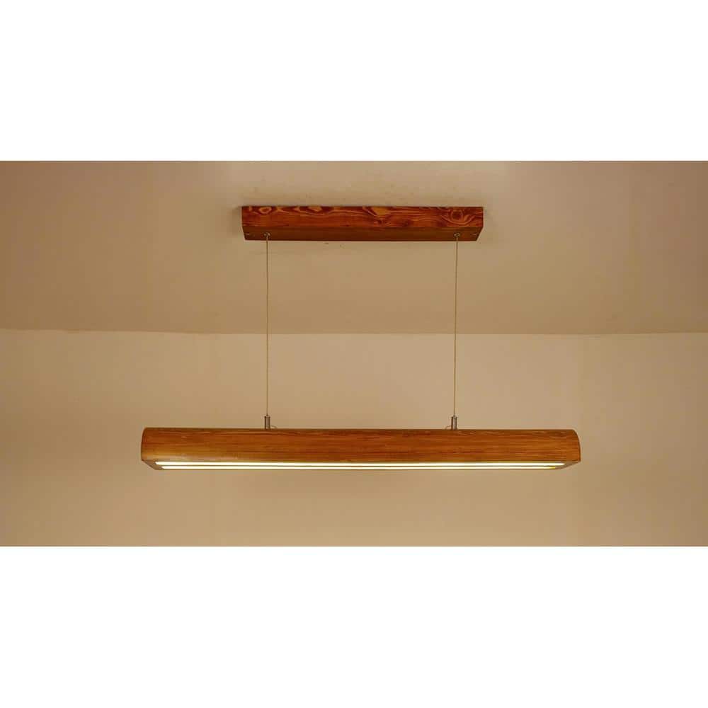 Alba 36 Brown Wooden LED Hanging Lamp