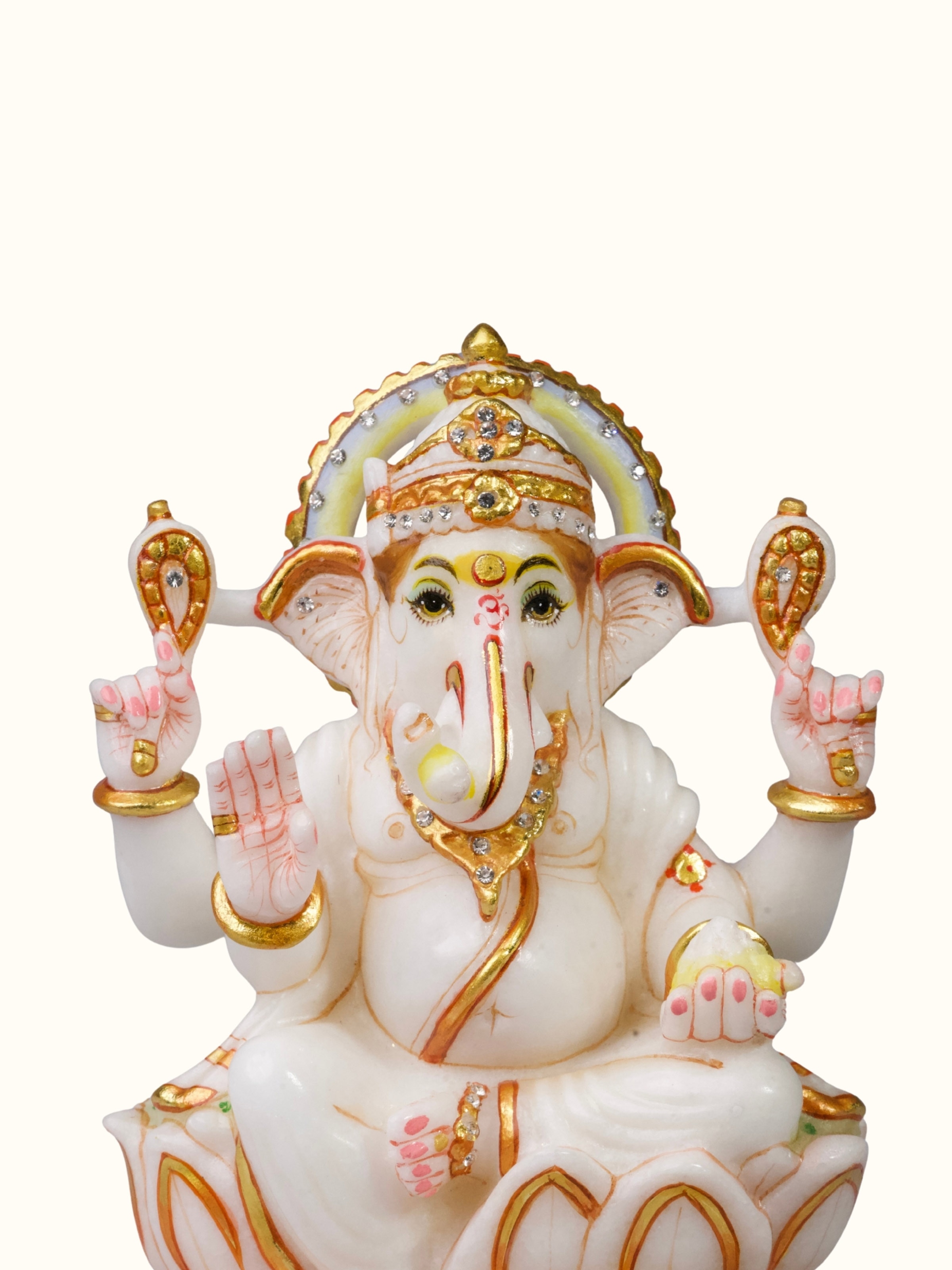 Marble Carved Ganesha Idol