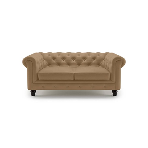 Winchester 2 Seater Leather Sofa in Camel Colour