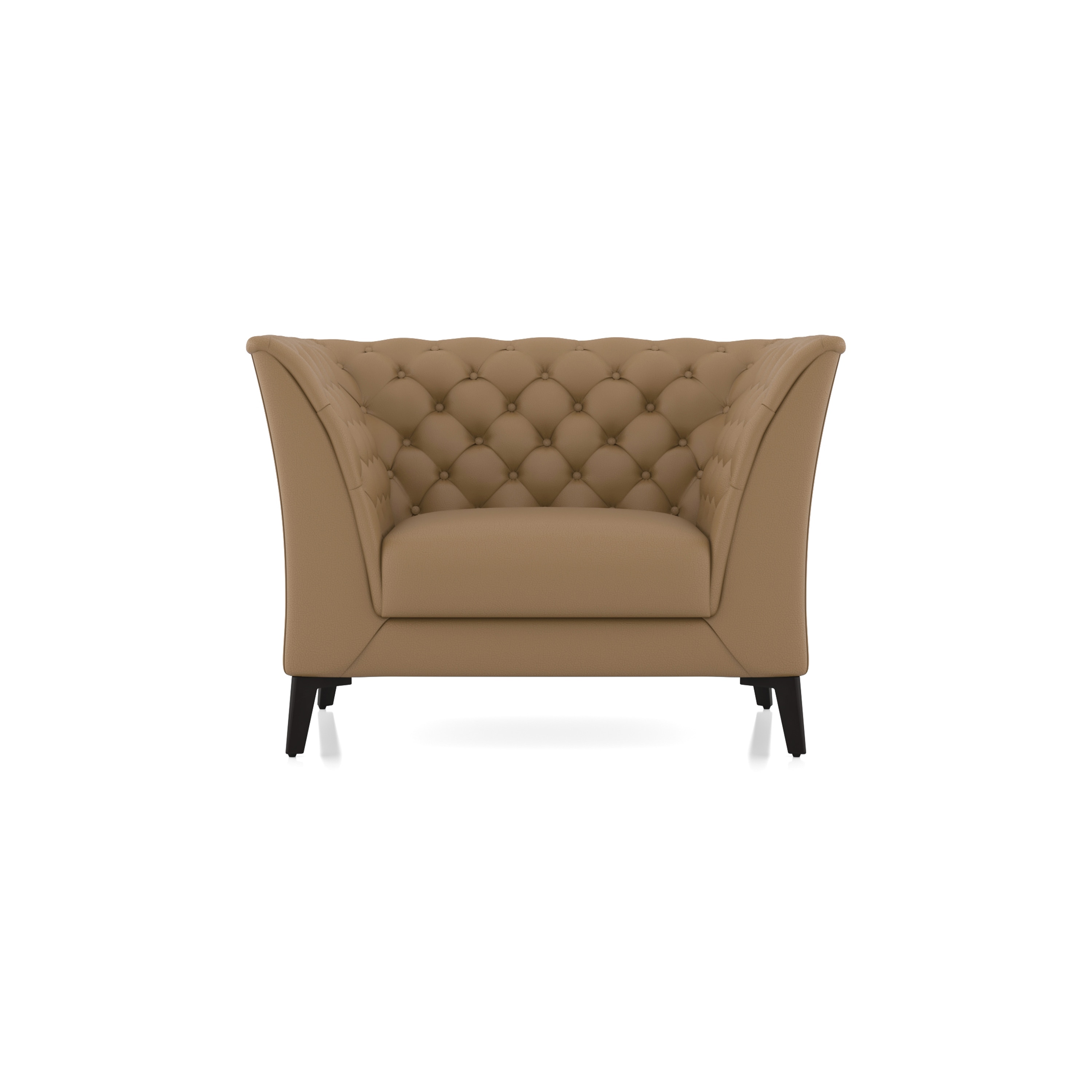 Weston 1 Seater Premium Italian Leather Sofa In Ecru