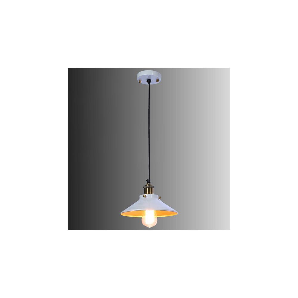 Nora White Metal Single Hanging Light