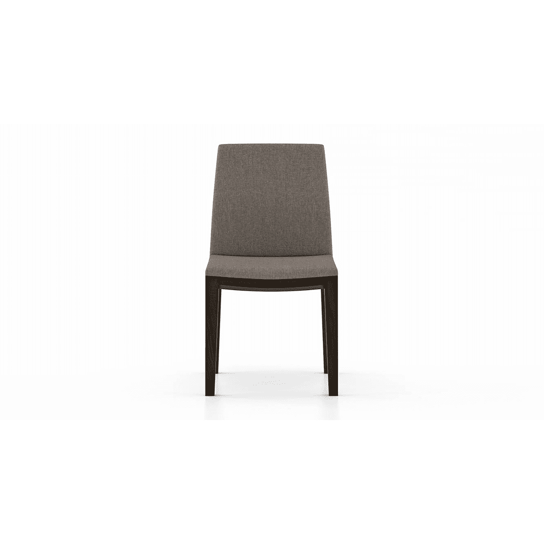 Galatea Dining Chair Set Of 2 Teak In American Walnut Finish With Grey Colour Fabric