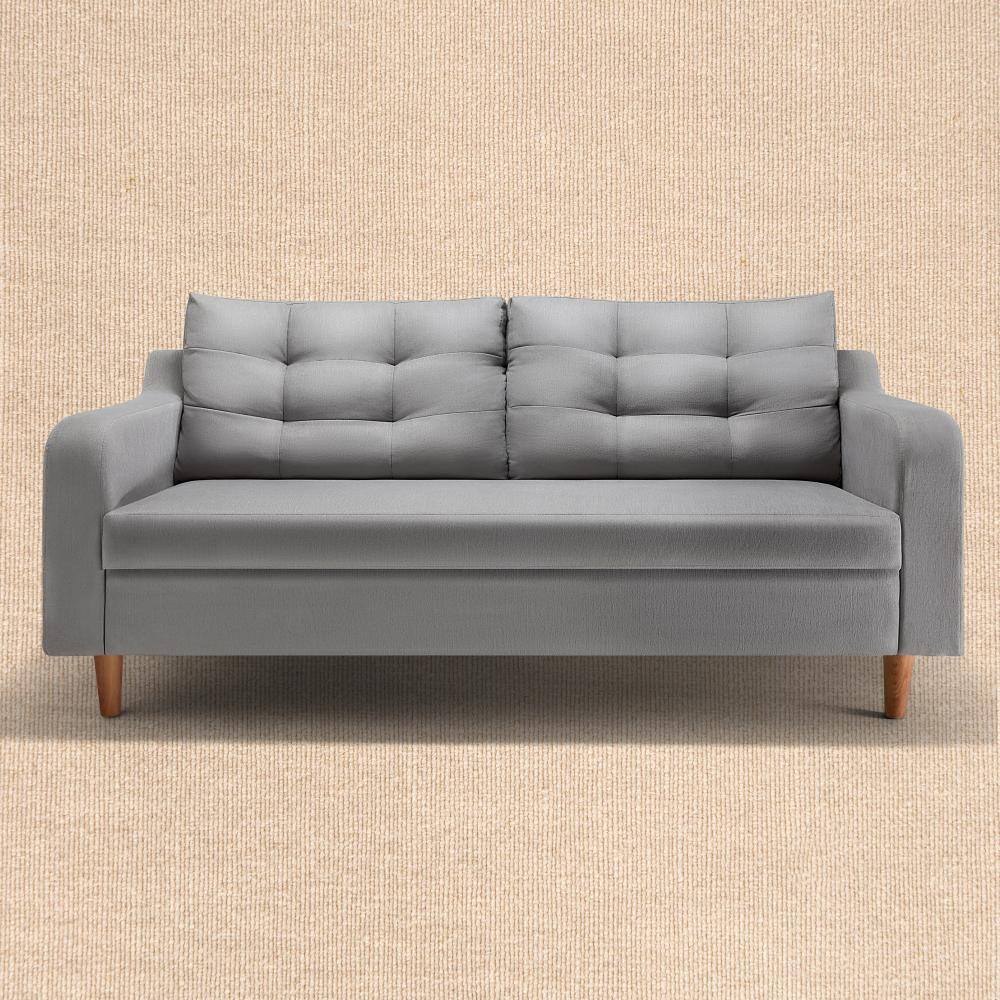 Ease Plus 3 Seater Wooden Sofa in Grey Colour