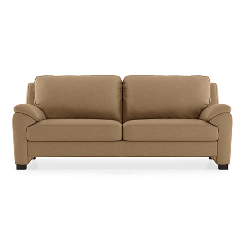 Farina 3 Seater Half Leather Sofa in Camel Colour