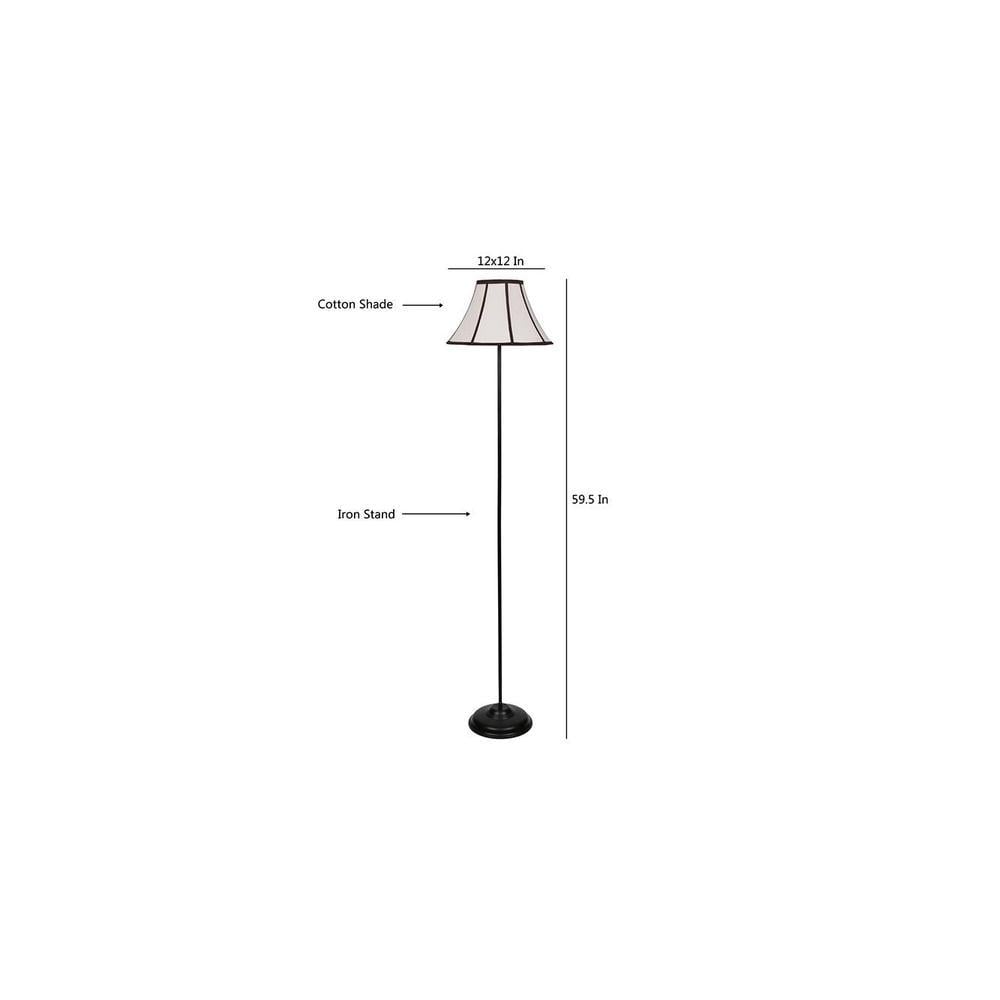 Shane Black Cotton Shade Floor Lamp