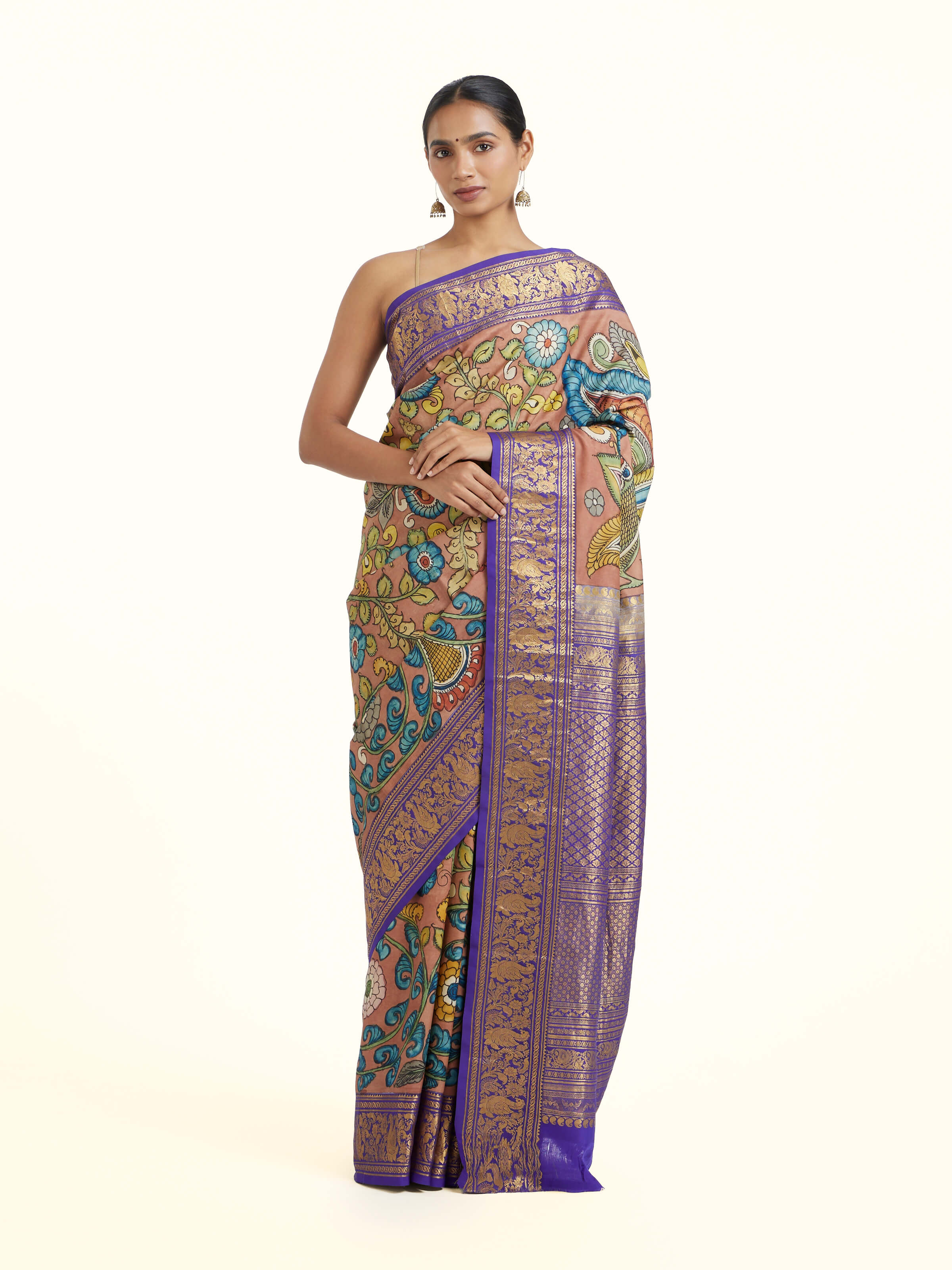 Kalamkari Kanchi Silk Saree