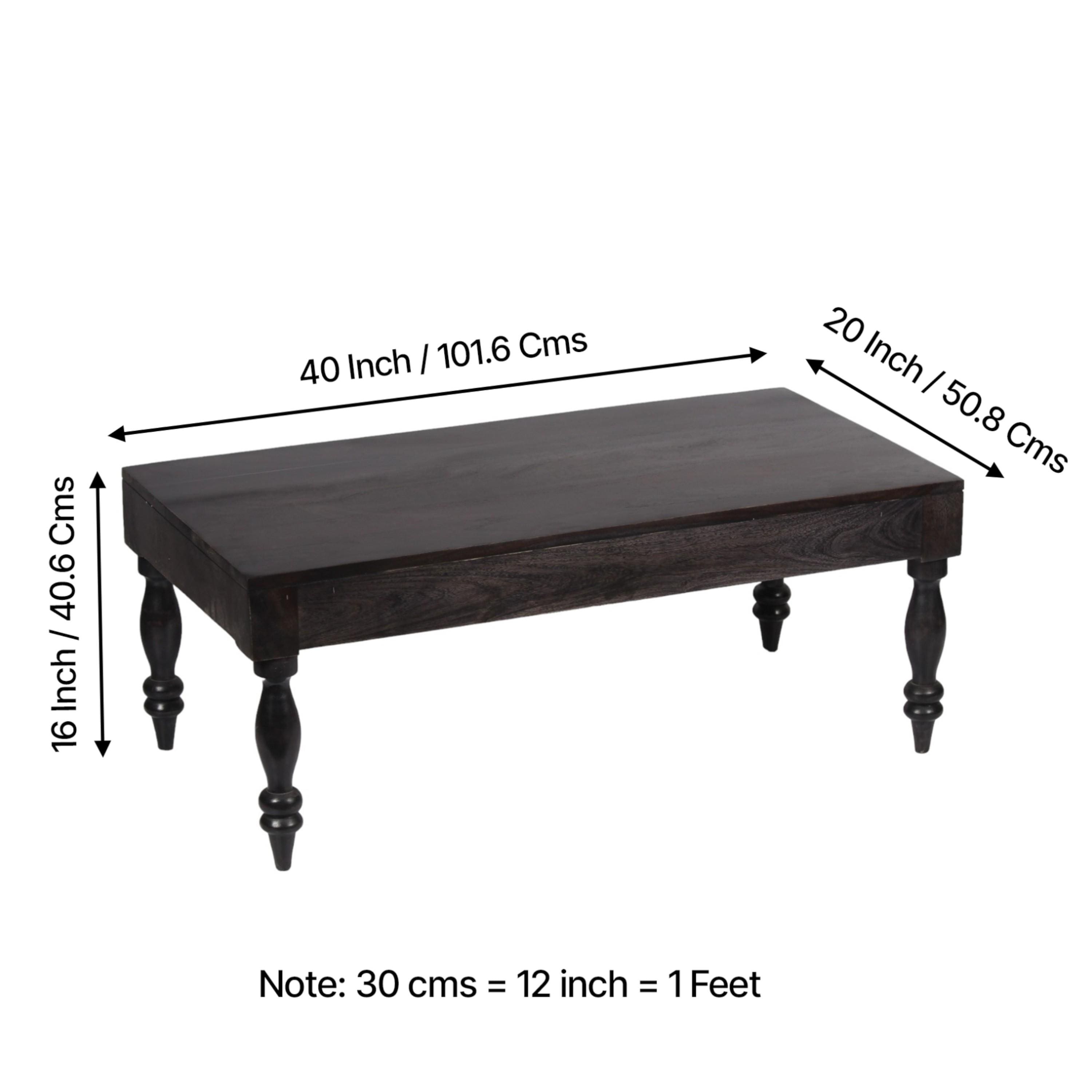 Hudson Sheesham Wood Coffee Table In Mahogany Finish