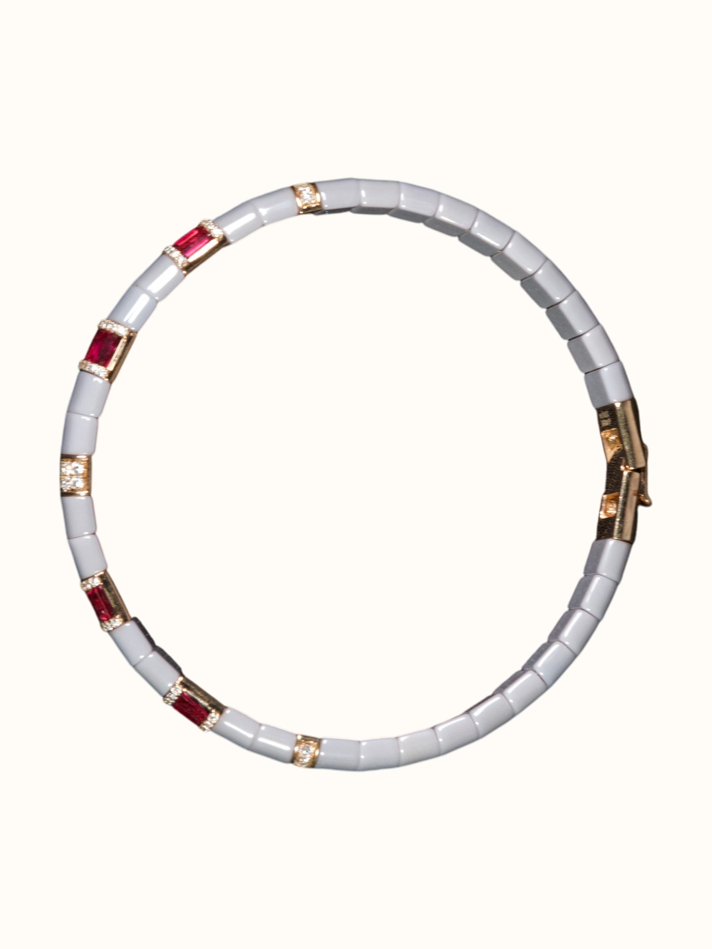 Ruby Diamond 14 Karat Rose Gold Bracelet