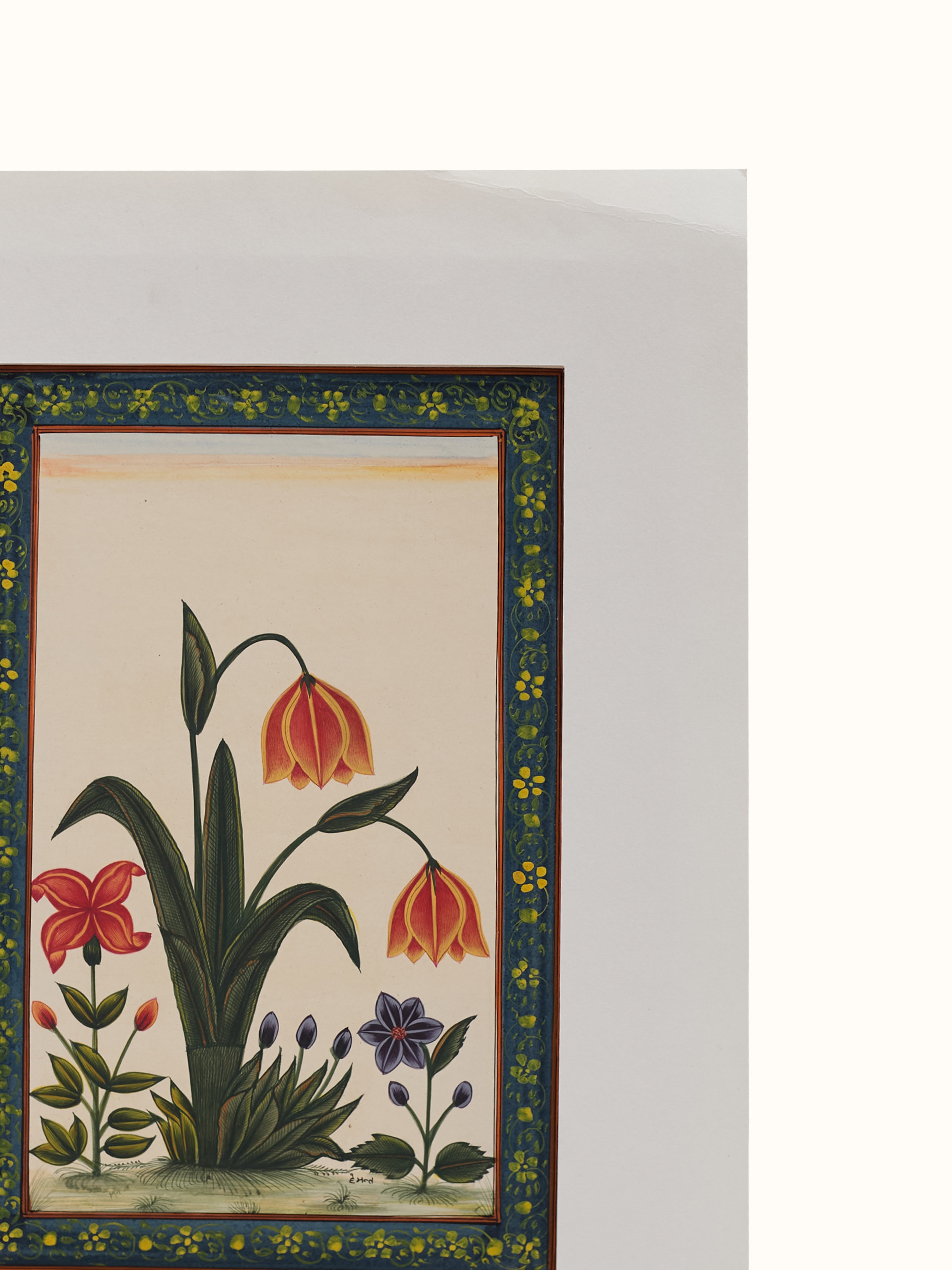 Tulip Floral Boarder Miniature Painting
