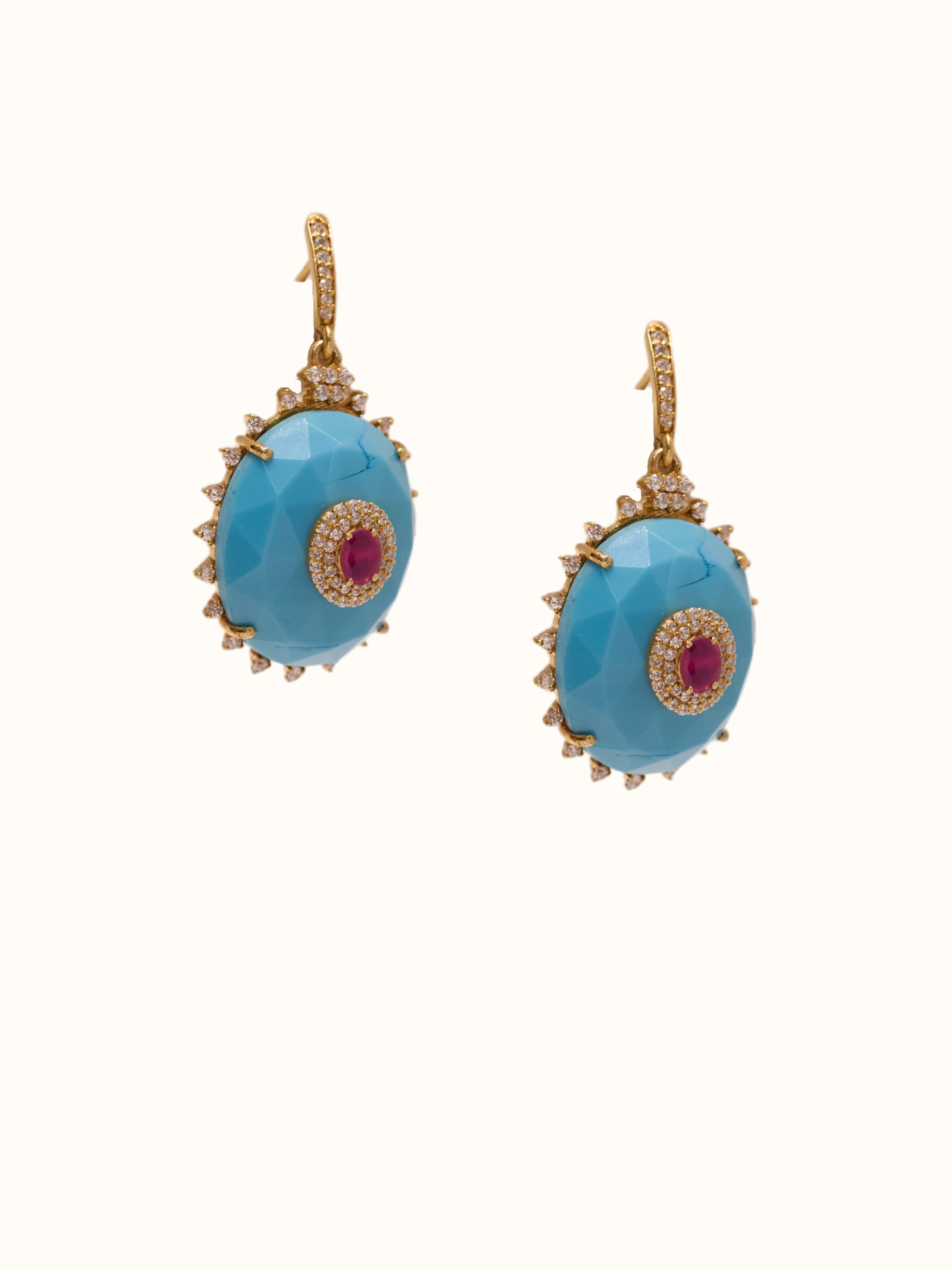 Angled view of the Silver Smithing Drop Earrings