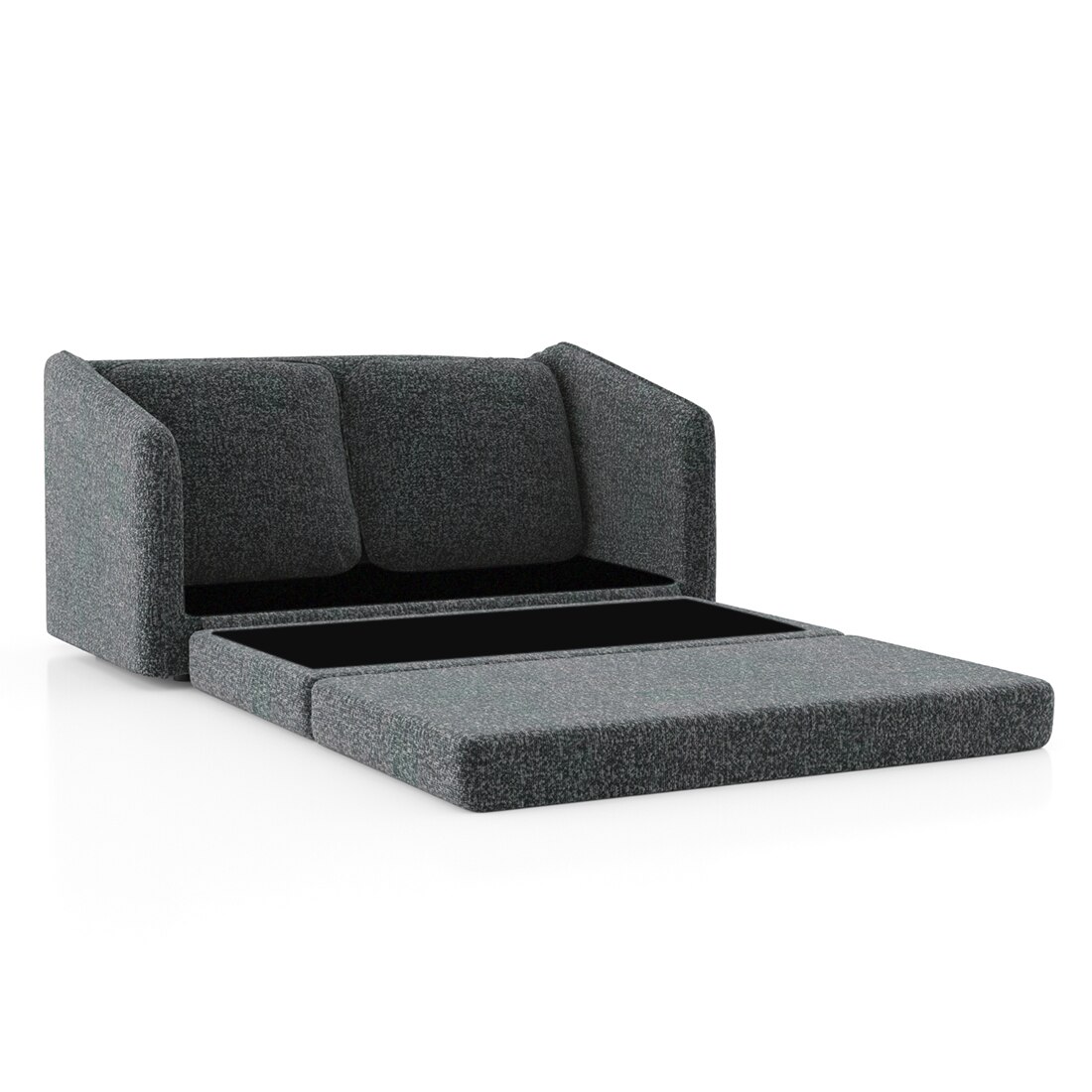 Kobi 2 Seater Fold Out Sofa Cum Bed in Charcoal Haze Colour