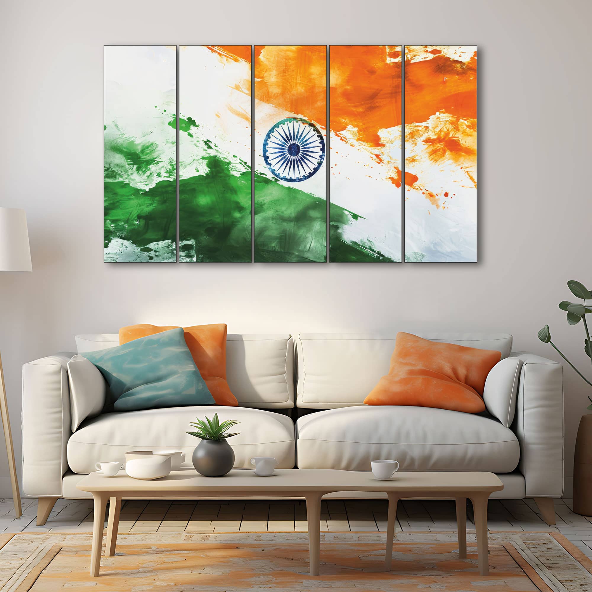The Castle Decor Indian Art Wall Art Set of 5 Digital Painting 27x48 Inch - The Castle Decor