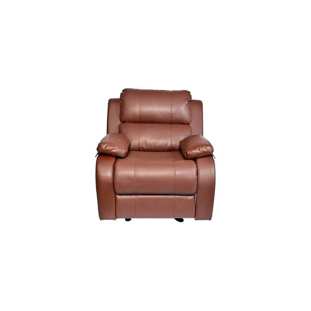 Cheer Leatherette One Seater Manual Recliner in Tan Colour