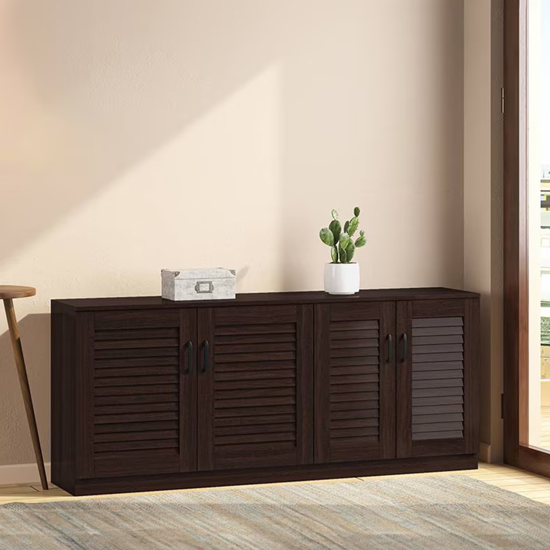 Bennis 21 Pair Shoe Rack in Dark Walnut Finish - Urban Ladder