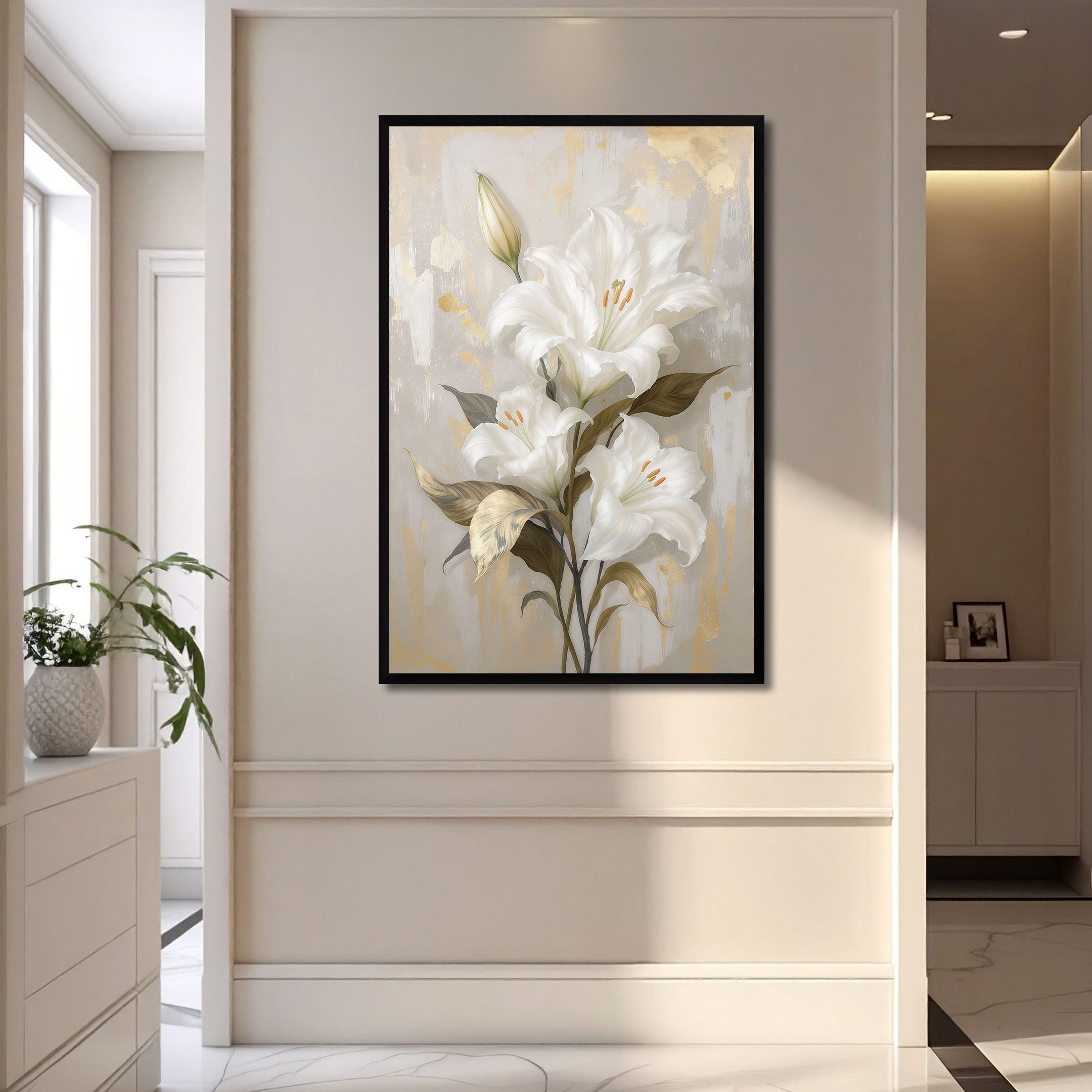 The Castle Decor Floral Flower Wall Art Frame Home Decor 20x30 Inch - The Castle Decor