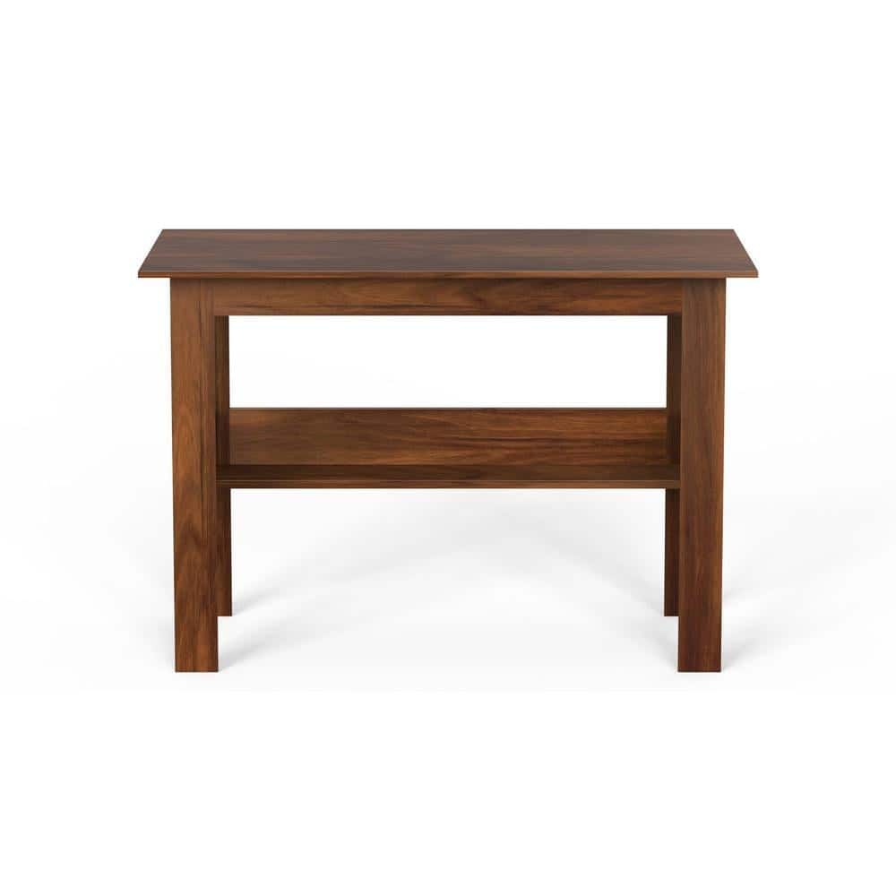 Efflino Engineered Wood Study and Computer Laptop Table for Home or Office, WFH Desk, with Storage for Books and Décor Display for Adults Kids Students - Large (Brown Maple)