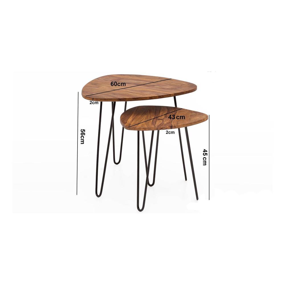 Minto Solid Wood Nested Tables - Set of 2