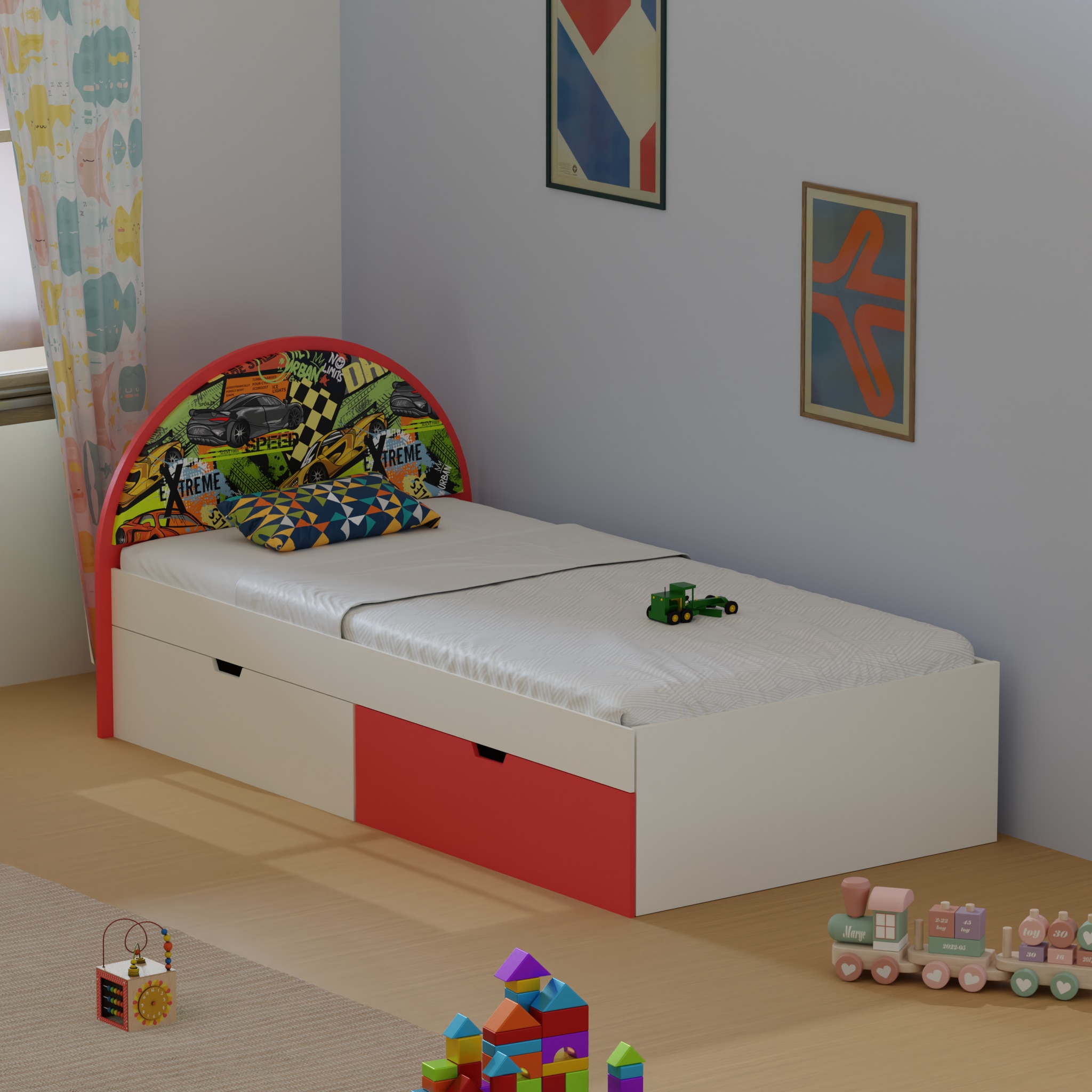 Sweet Slumber Kids Single Bed in Race Car Theme