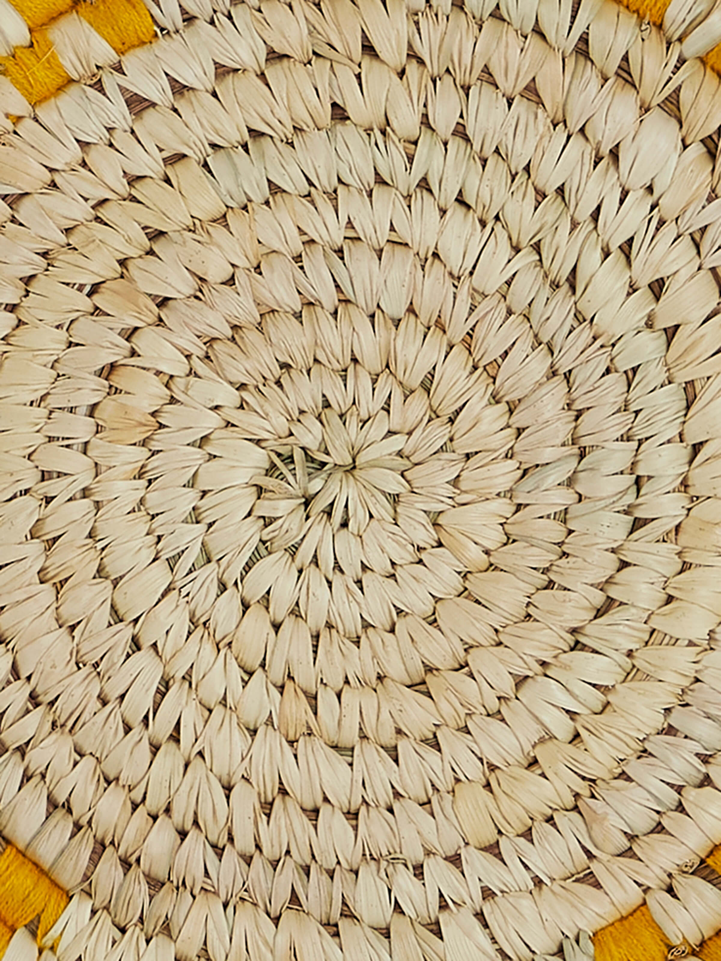 Close-up of the natural fibre detailing and mat finish