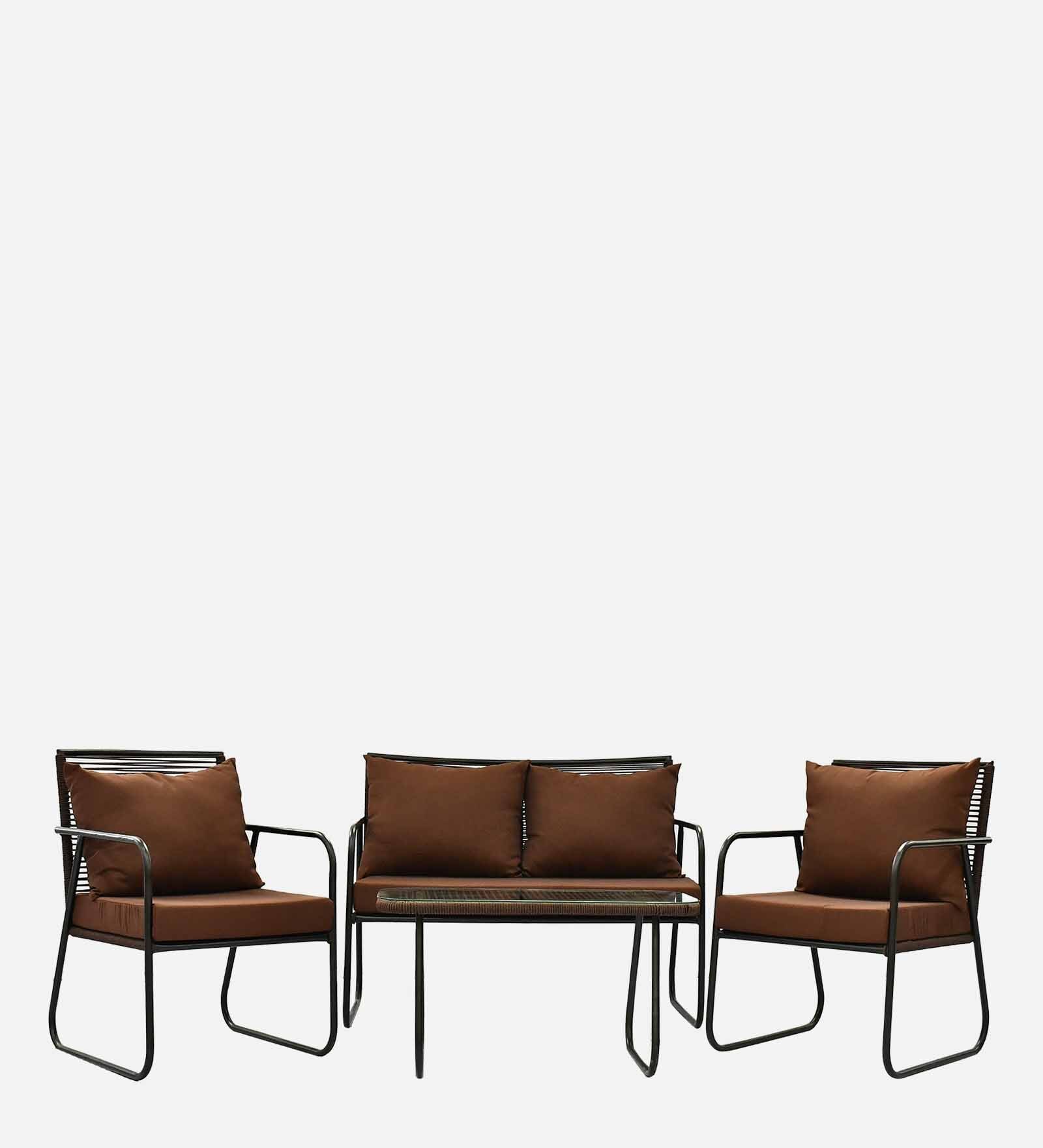 Bardelona 2+1+1 Seater Rope Sofa Set in Brown Finish