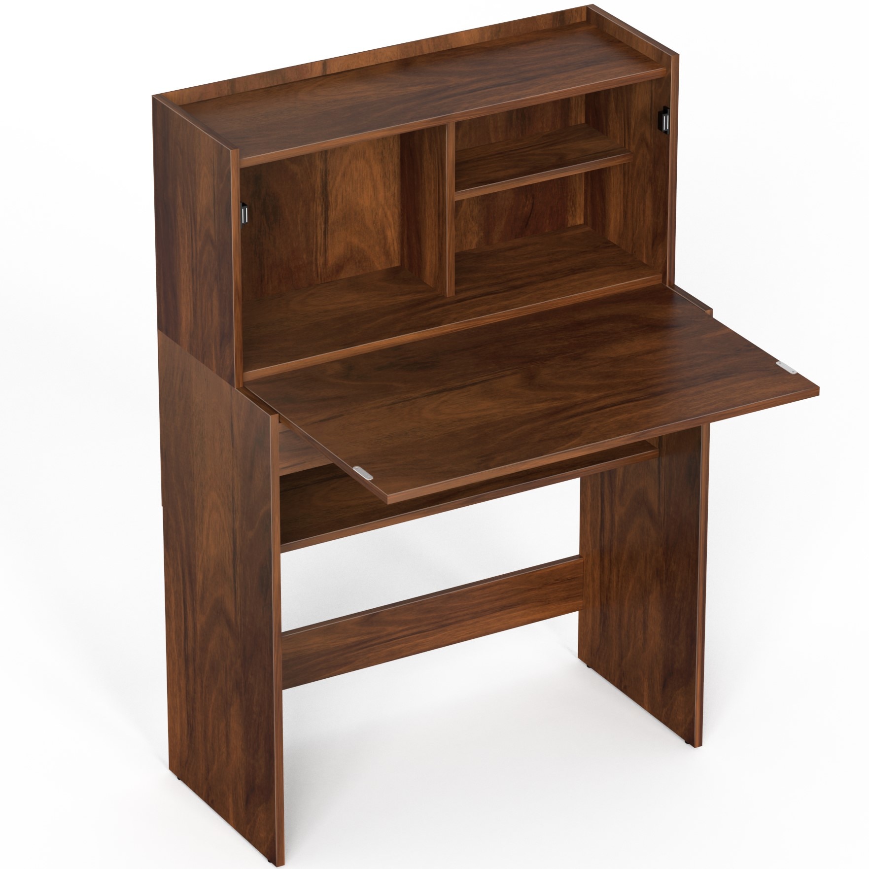 BLUEWUD Karmiya Engineered Wood Study and Computer Laptop Table for Home or Office, WFH Desk, with Multiple Storage Shelves for Books and D�cor Display for Adults Kids Students (Brown Maple)